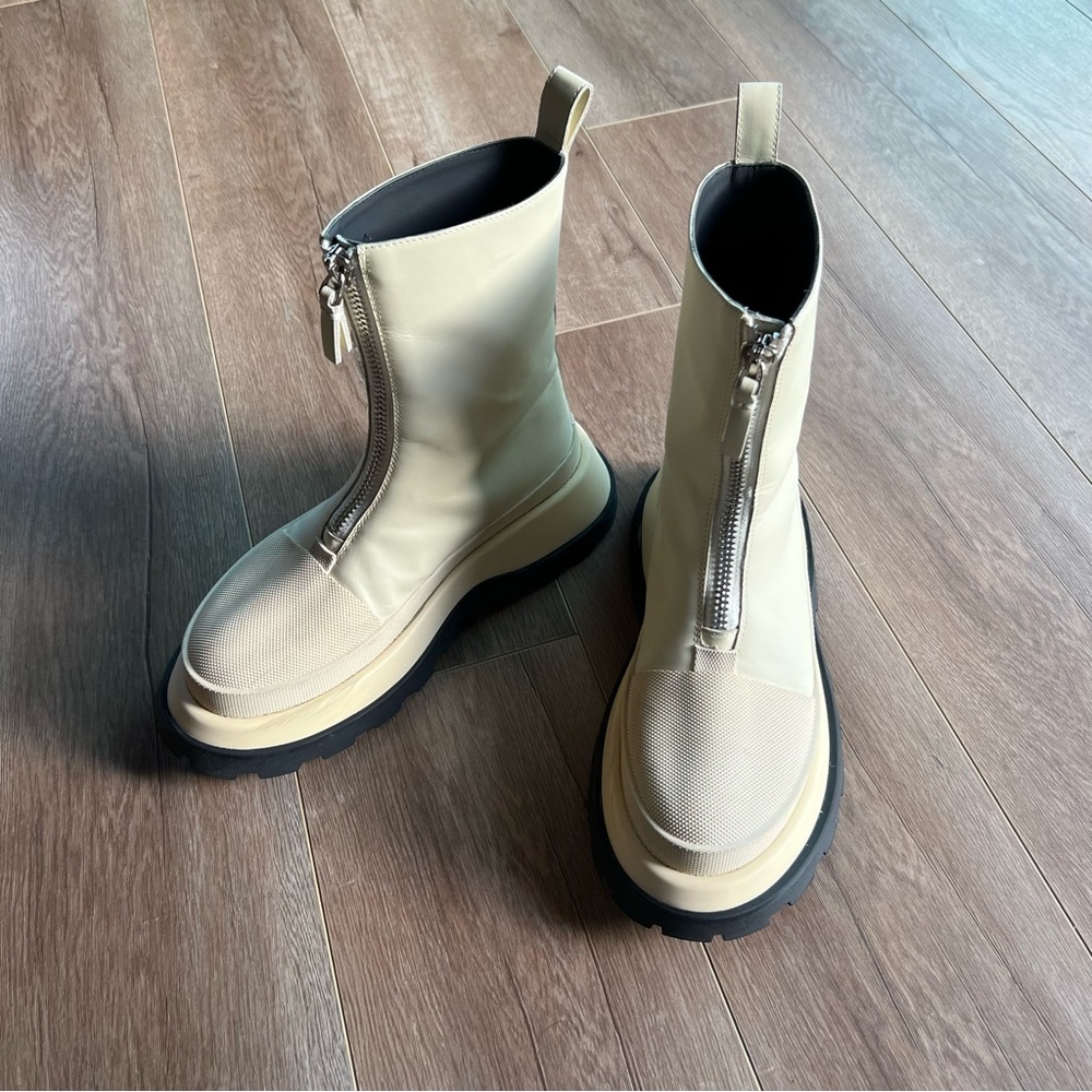 Jil Sander cream off white chunky boots Size 37